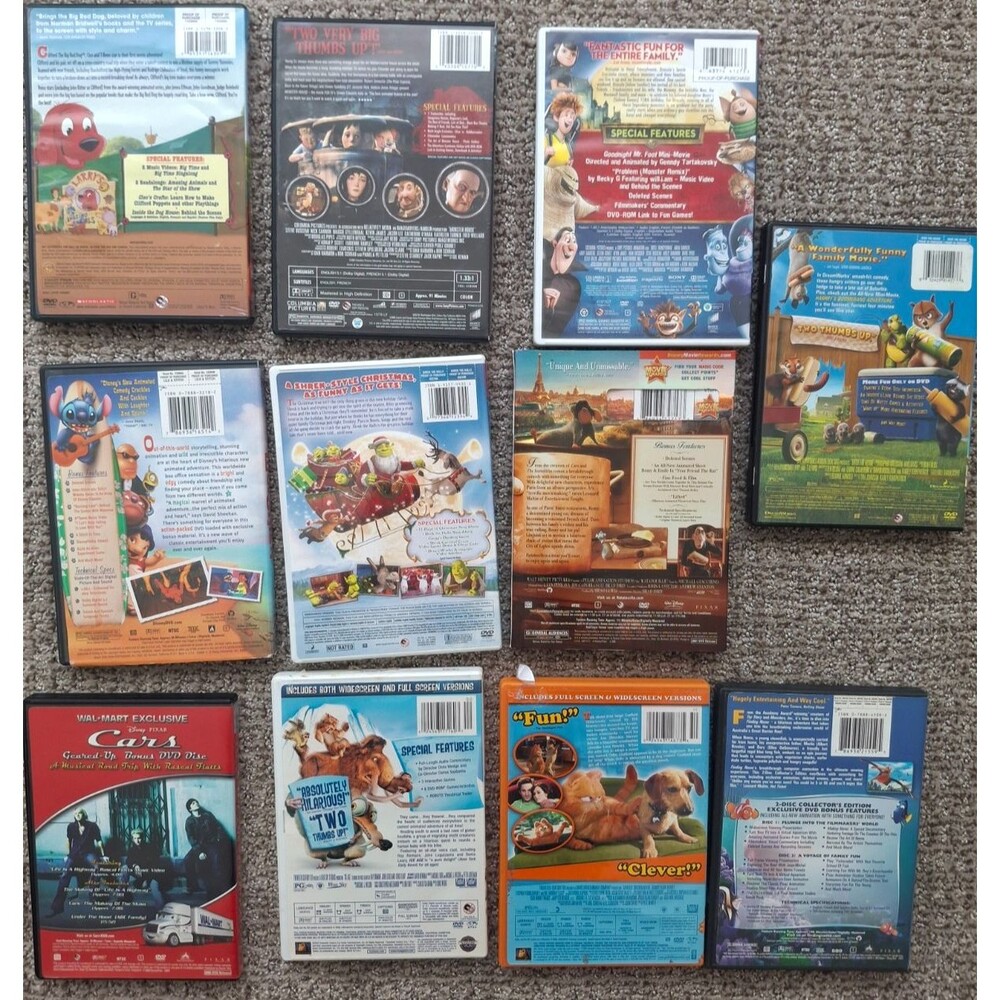 Lot of 11 Walt Disney Pixar DVD Movies Animated Cartoon Family Kids Children - Picture 6 of 6
